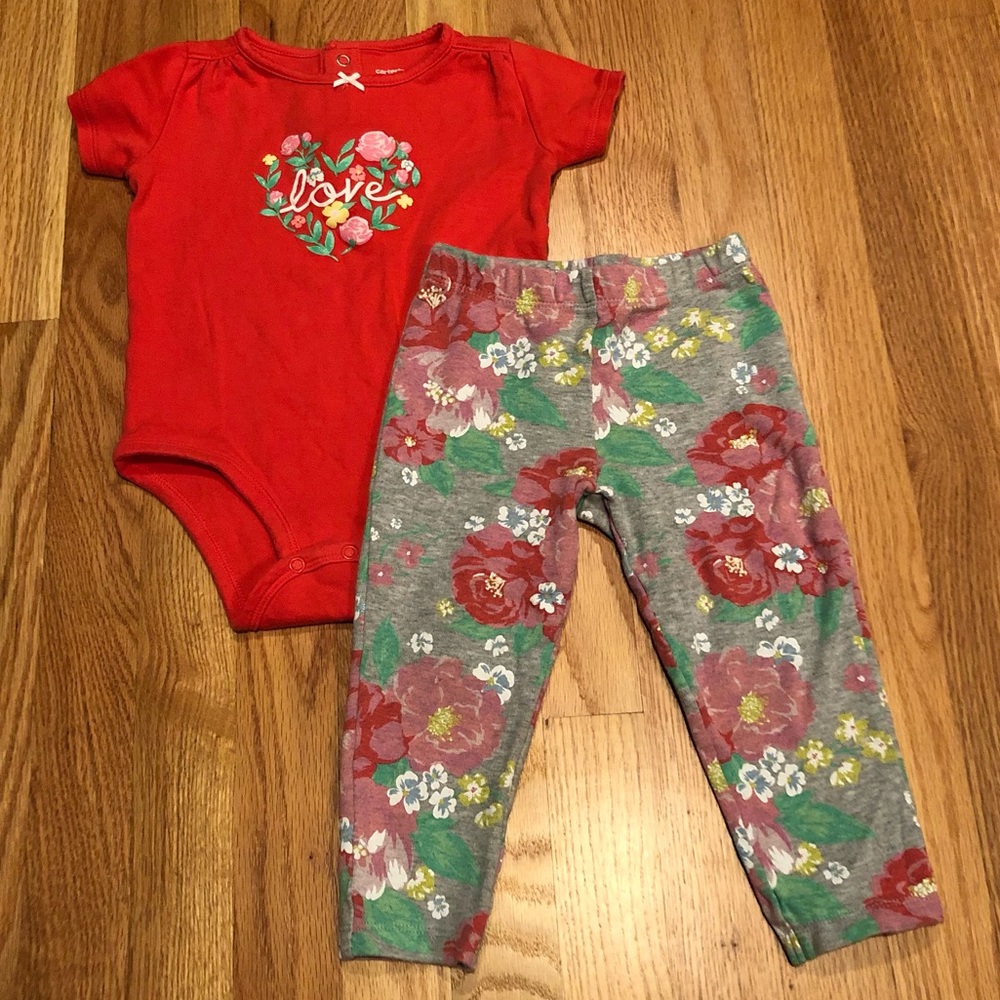 Carter’s ❤️ 2 Piece Coordinate Outfit Floral Love 24M
